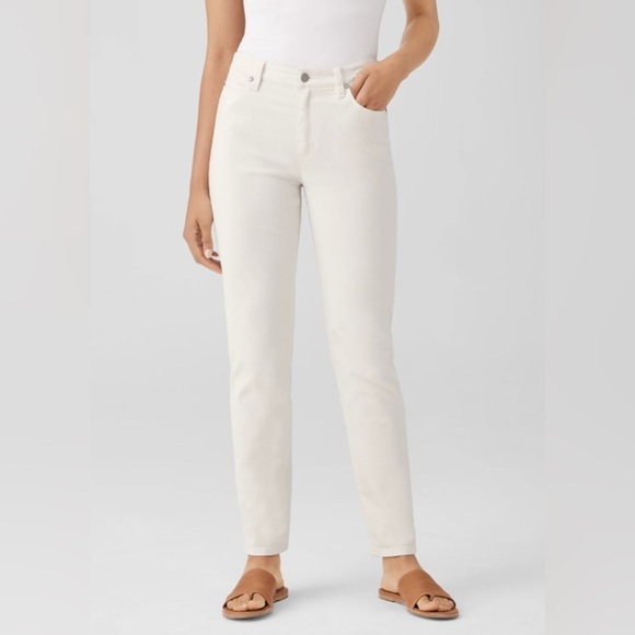 Eileen Fisher Undyed Organic Cotton Denim High-Waisted Jean Size 10 - Picture 1 of 10